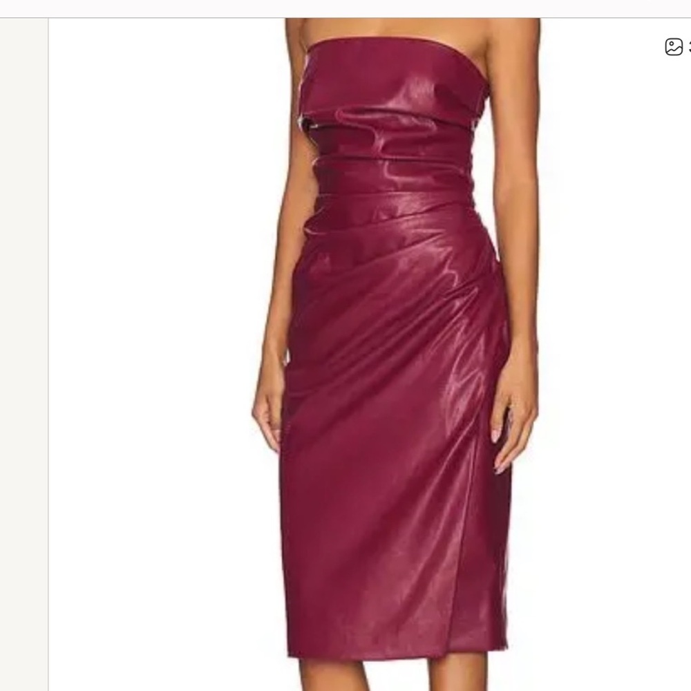 NEW w/tags- Ronny Kobo Women's Mendez Faux Leather Dress, Oxblood, Medium